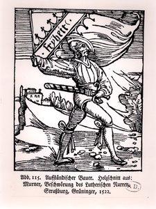 Vrijheid, illustratie van de Boerenopstand, 1522 door German School