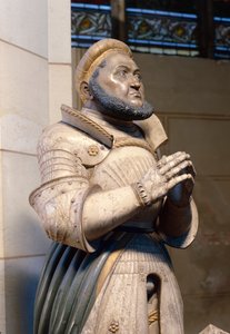 Levensgrote albasten standbeeld van keurvorst Frederik de Wijze, in de Slotkerk, Wittenberg, c.1529-21