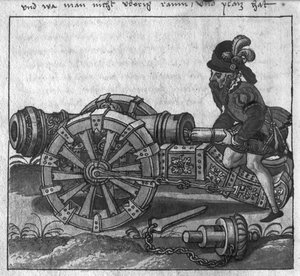 Een kanon laden door de sluiting, illustratie uit 