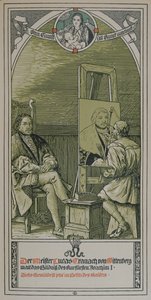 Lucas Cranach schildert ca. 1520-30 een portret van Joachim I Nestor, keurvorst van Brandenburg, 1906 door German School