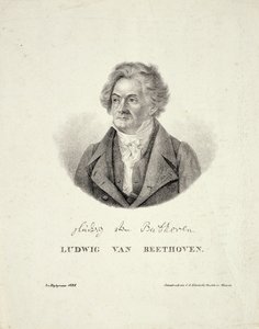 Ludwig van Beethoven (1770-1827) gegraveerd door C.F. Klinkicht