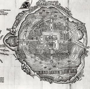 Kaart van Tenochtitlan uit 
