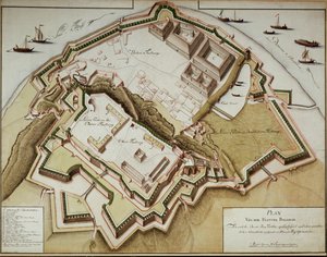 Kaart van het fort van Belgrado na de verovering door veldmaarschalk Gideon Freiherr von Laudon ... door German School