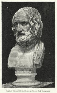 Marmeren buste van Euripides, oude Griekse toneelschrijver