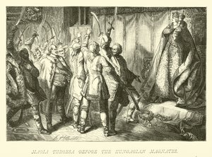 Maria Theresia voor de Hongaarse magnaten