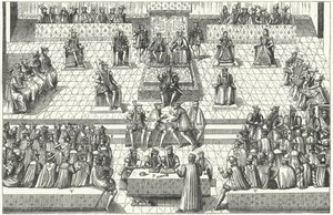 Bijeenkomst van de Franse Staten-Generaal in Orléans, januari 1561 door German School