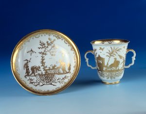 Meissen porseleinen kop en schotel