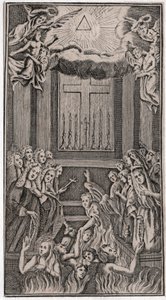 Mis in de tempel (gravure) door German School