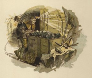 Mijnwerker (kleur litho) door German School