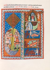 Miniatuur uit Liber Scivias door Hildegard van Bingen, ca. 1175 (facsimile) door German School