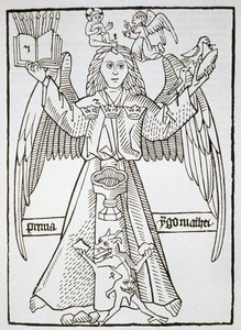 Mnemonische Figuur, uit Ars Memorandi, c.1470, (herdrukt 1883) geïllustreerd in een geschiedenis van magie gepubliceerd eind 19e eeuw door German School