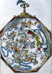 De posities van de sterrenbeelden in de noordelijke hemel, illustratie uit 