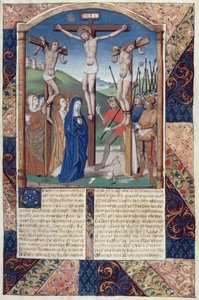 Ms Hunter 36 Kruisiging, uit Vita Christi, door Ludolf van Saksen, ca. 1300-7778 door German School