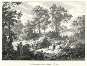 Nausicaa en Odysseus, scène uit Homer