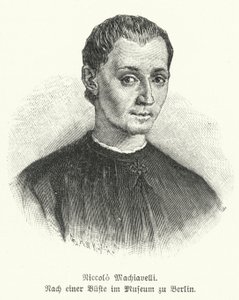 Niccolo Machiavelli, Italiaanse diplomaat, politicus, filosoof en schrijver (litho) door German School