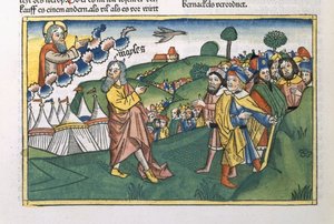 Numeri 1:1-20 Voorbereiding voor de reis van de berg Sinaï, uit de Neurenbergse Bijbel (Biblia Sacra Germanaica) door German School