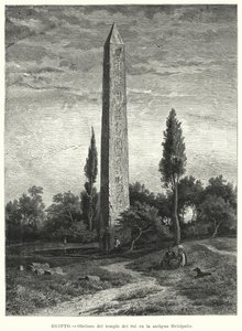 Obelisk van de Oude Egyptische Zonnetempel in Heliopolis door German School