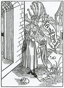 Over de arrogantie en trots van ruwe mannen van het platteland, illustratie uit Alexander Barclay