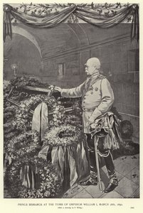 Otto von Bismarck bij het graf van keizer Willem I