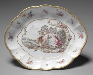 Ovale schaal, fabrikant Nymphenburg Porselein Fabriek, ca. 1760-1765 door German School