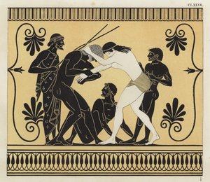 Peleus en Atalanta worstelen door German School