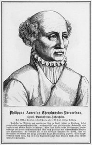 Philippus Aureolus Theophrastus Paracelsus (gravure) door German School