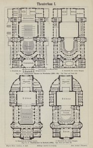 Plannen van het Koninklijk Theater, Wiesbaden en het Gemeentelijk Theater, Rostock, Duitsland door German School