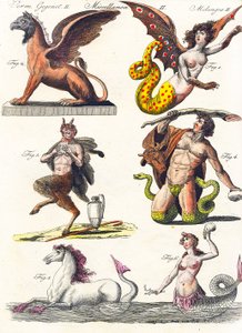 Plaat met verschillende mythologische hybriden, 1830