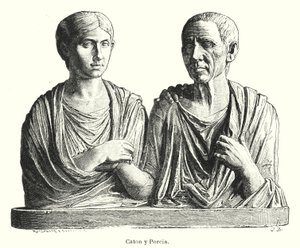 Porcia en Cato, Oud-Romeinse grafsteen