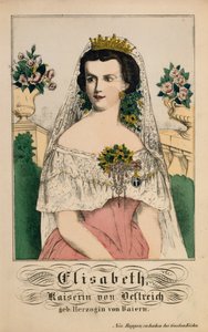 Portret van Elizabeth van Beieren, Keizerin van Oostenrijk, uit Neuruppiner Bilderbogen, 1860 door German School
