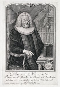 Portret van Erdmann Neumeister (1671-1756) door German School