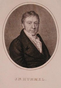 Portret van Johann Nepomuk Hummel, gegraveerd door F. Fleischmann