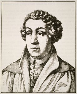 Portret van Johann Reuchlin (1455-1522) kopie van een 19e-eeuwse Duitse gravure, geïllustreerd in Geschiedenis van de Magie, gepubliceerd eind 19e eeuw