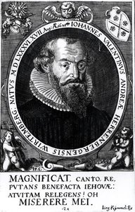 Portret van Johann Valentine (geb.1586) van Herrenberg en Wurtemberg, gegraveerd door Iorg Rijmmel, 17 augustus 1628