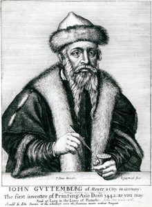 Portret van Johannes Gutenberg door German School