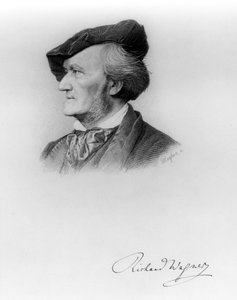 Portret van Richard Wagner (1813-83) Duitse componist, gegraveerd door Robert Reyher