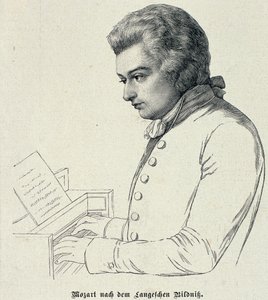 Portret van Wolfgang Amadeus Mozart (1756-91) door German School