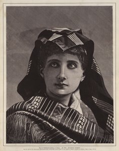 Portret van een vrouw, prijswinnende houtsnede van de Arts and Crafts Exhibition, Leipzig, Duitsland door German School