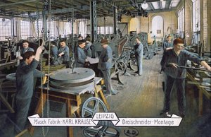 Ansichtkaart van de Karl Krause fabriek in Leipzig, ca. 1905 door German School