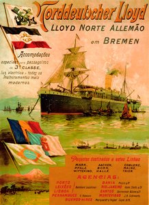 Poster ter promotie van de Noord-Duitse Lloyd Lijn, 1898