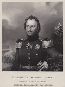 Prins Wilhelm van Pruisen (1783-1851), broer van koning Frederik Willem III (litho) door German School