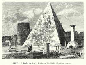 Piramide van Cestius, graf van Gaius Cestius, Rome door German School