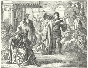 Verzoening van de Heilige Roomse Keizer Hendrik VI en Richard Leeuwenhart door German School