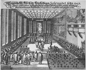Rijksdag van Regensburg in de grote Raadzaal, Regensburg