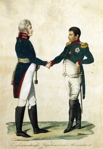 Ontmoeting van Napoleon en tsaar Alexander I door German School