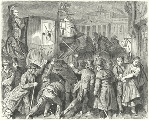 Opstand van het volk van Brunswijk tegen Hertog Karel II, 6 september 1830 door German School