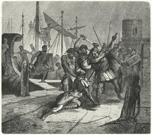 Romeinse consul Lucius Cornelius Cinna gedood door zijn eigen soldaten in een muiterij, 84 v.Chr. door German School