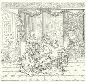 Romeinse dame bij haar toilet