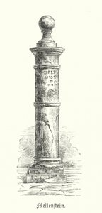 Romeinse mijlpaal (gravure)