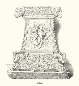 Romeins religieus altaar (gravure) door German School